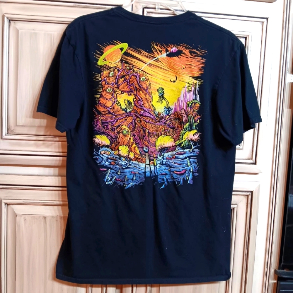 Rick And‎ Morty Shirt Men Size M Black Ripple Junction CN Adult Swim Cartoon Tee